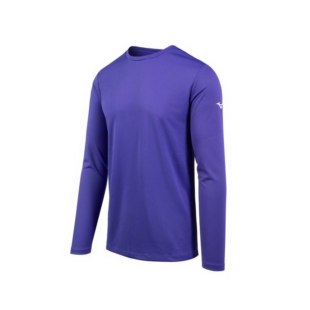 Camisetas Mizuno Long Sleeve Hombre Moradas España BJTH-16392